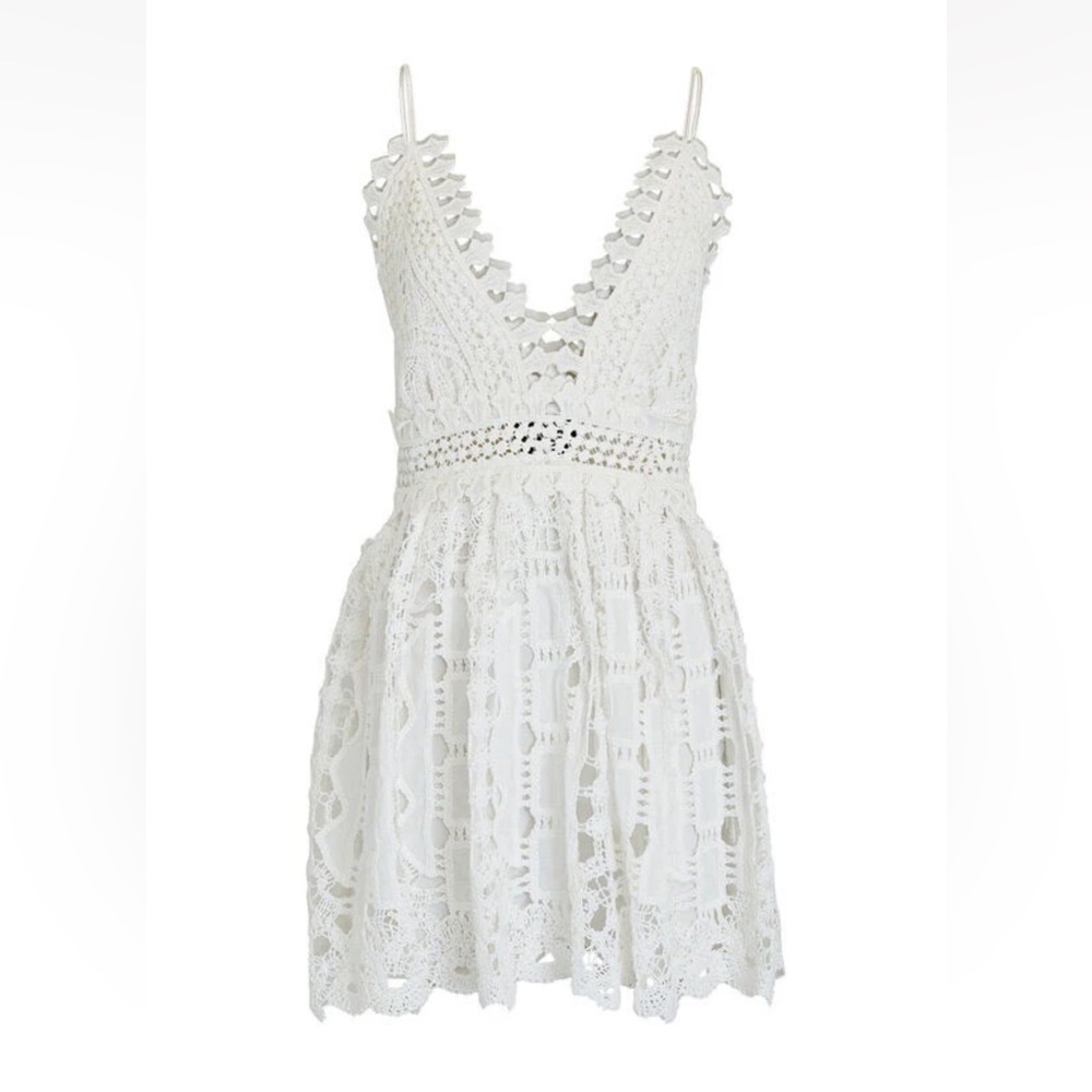 Alexis Women's Evana Macramé Mini Dress White